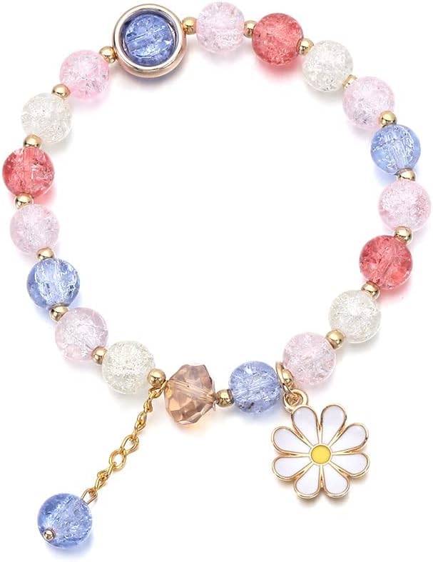 El Regalo 1 PC Dailsy Flower Sparkly Crystal Beads Tassel Bracelet for Girls/Teens/Women- Cute Crackle Beads Daisy Flower Stretch Bracelet (Multi Colored) (B0CR937SRM) Amazon Price History, Amazon Price Tracker