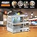 ROVSUN 2-Tier Food Warmer Pizza Warmer Countertop, Food Warmer Display Pretzel Warmer with LED Lighting Front and Rear Doors, Electric Catering Hot Box Acrylic for Buffet Restaurant Cafe