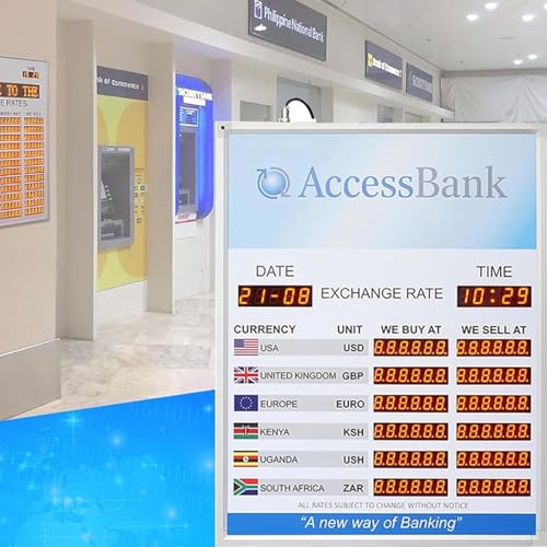 Image of Electronic Exchange Rate Display Screen,Bank Interest Rate Display,with Remote Control,for Banks,Financial Institutions