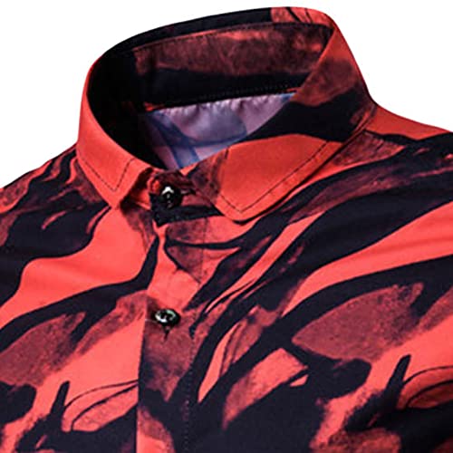 Men's Printed Ink Long Sleeve Shirt Slim Fit Button Down Floral Tie-Dye Dress Shirts Fashion Casual Lapel Shirts3