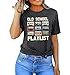 Retro 80s Tshirt for Women Cassette Tape Music Old School Playlist Shirt Vintage Graphic Tees Casual Loose Tops (XXL, Gray)