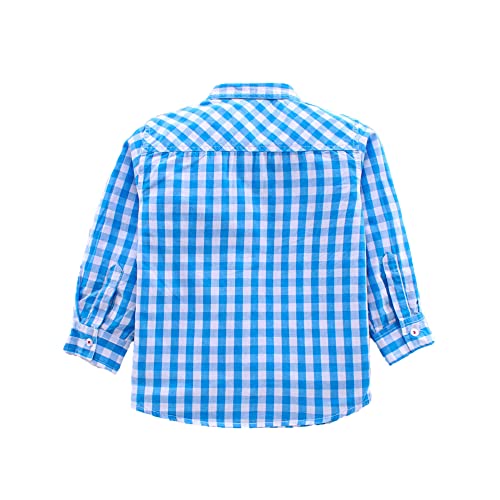 Image of Tonyboy Boy's Checkered Regular Shirt (2491 Sky 18-24 Months)