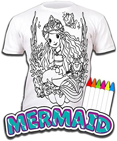 Art2Colour MERMAID Age 3-4 SplaT Shirt, Fabric Pens washable