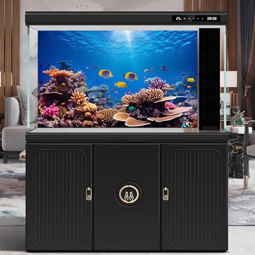 Image of Underwater Coral Reef Haven Aquarium Background Under The Sea Colorful Tropical Fish Terrarium Background Deep Ocean Gorgeous Coral Reefs Marine Life Fish Tank Backdrop Wallpaper Poster 72x18in