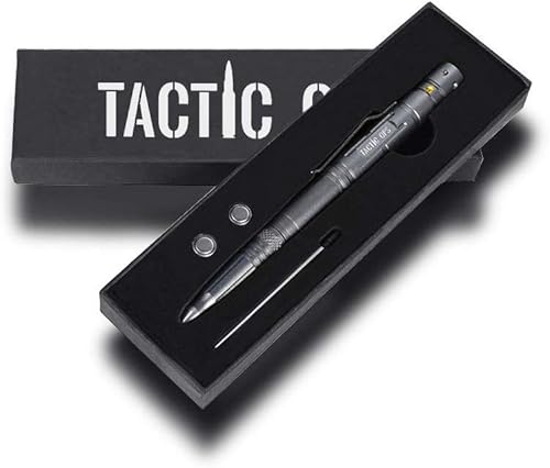 Miniatura 4 de Tactic Ops - Bolígrafo táctico de defensa personal + linterna LED, abridor de botellas, rompevientos multiherramienta para equipo de supervivencia