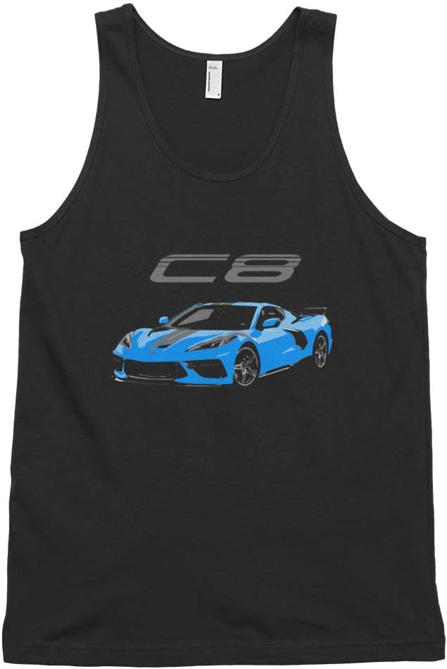 2020 Chevy Sports Car C8 Classic Graphic Tank Top | Vintage Car Enthusiast Gift Black