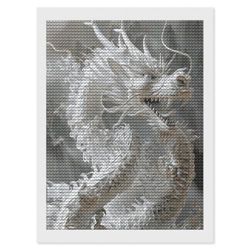 Kit de pintura de diamantes de dragón blanco para decorar tu salón