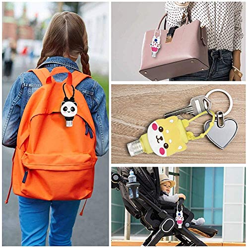 6 Pack Cartoon Mini Hand Sanitizer Split Bottles Travel Portable Hand Gel Holder For Kids Adults With Carry Bag,30Ml Caapcity #TOP4