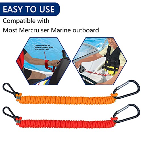 Image of 8M0092850 Boat Kill Switch Lanyard Replacement for Mercury Marine Boat Emergency Stop Switch Safety Lanyard 54 Inch