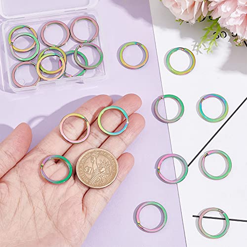 UNICRAFTALE about 20pcs 304 Stainless Steel Split Key Rings Rainbow Keychain Findings 20mm Diameter Metal O Ring for Women Jewelry Keychain Craft Making - Image 4
