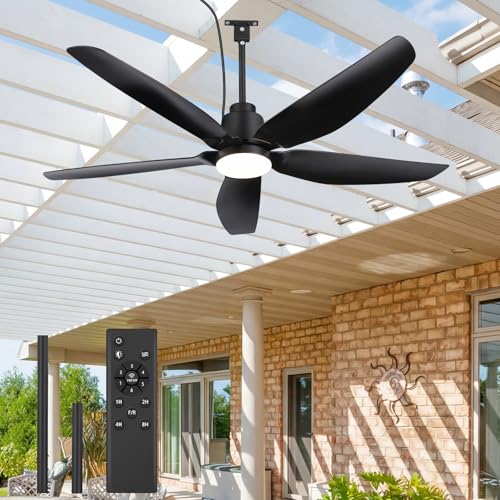 ZYD 52' Outdoor Ceiling Fan with Lights, Indoor/Outdoor Ceiling Fan...