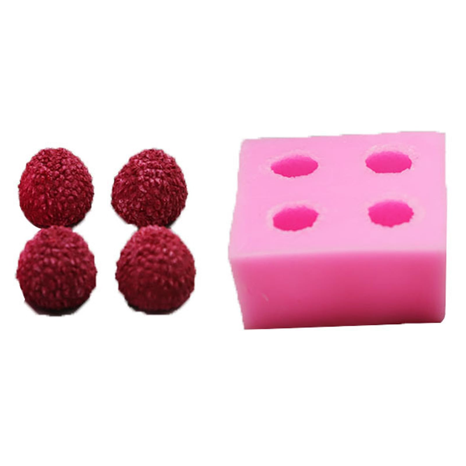 LUCKGONI Lychee Fondant Cake Mold for Cake Decorating Cupcake Toppers Candle Making Handmade Soap Mold 3D Lychee Silicone Mould