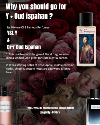 Image of TOXICMALE Y + Oud ispahan | Perfect Long lasting Unisex perfume Office & Daily use | perfumes for men & women | perfume for him & her | Gift for him & her | TMA12 | 50 ml perfume | TM Perfume House