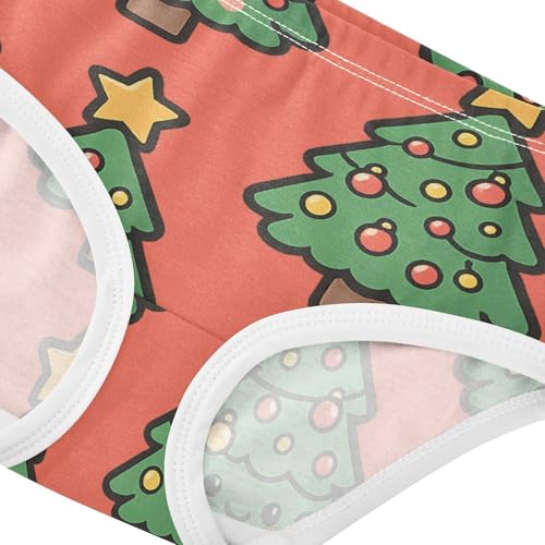 Girls' Breathable Triangle Panties Briefs Underwear for Kid Christmas Tree Seamless Pattern in Sizes 2T,3T, 4T, 5T, 6Y and 8Y4