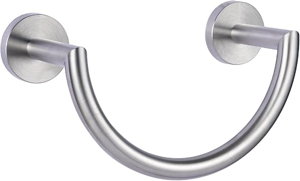 HouseAid Stainless Steel Towel Ring for Bathroom, Hand Towel Holder, Modern Semi-Circular Hand Towel Rack, Wall Mounted, Brushed Nickel