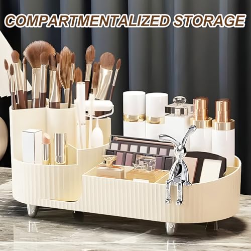 Chiluxendo Schminktisch Kosmetik Make Up Organizer, Makeup Skincare Organizers, 360° Drehbar Multifunktionale Pinsel Organizer, Schmink Cosmetic Aufbewahrung, Kosmetikorganiser für Schlafzimmer, Bad