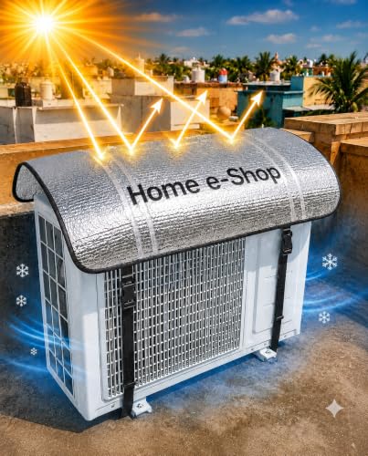 Image of AC Outdoor Unit Protector Cover | HEAVY DUTY | Waterproof Sun & Heat Protection Heat Insulated | AC Outdoor Unit Cover | Air Conditioner Outer Compressor Shade for Split 1.5 & 2 Ton (Universal Size)