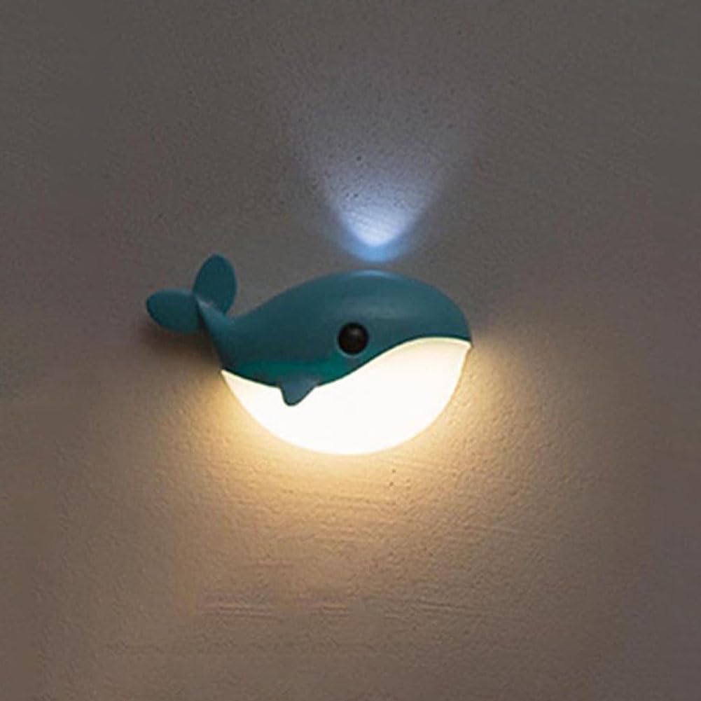 Lampe de Nuit LED Enfant Wal Capteur de Crépuscule et Détecteur de Mouvement Applique sans Percer Recharge USB Mur Intérieur Lampe sans Fil Batterie Eclairage de Table de Nuit Mur Décoratif