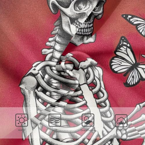 Funny Skeleton Butterflies Dark Red Panties for Girl Toddler Underwear Custom Cotton Animals Undies Kids Briefs 2t3