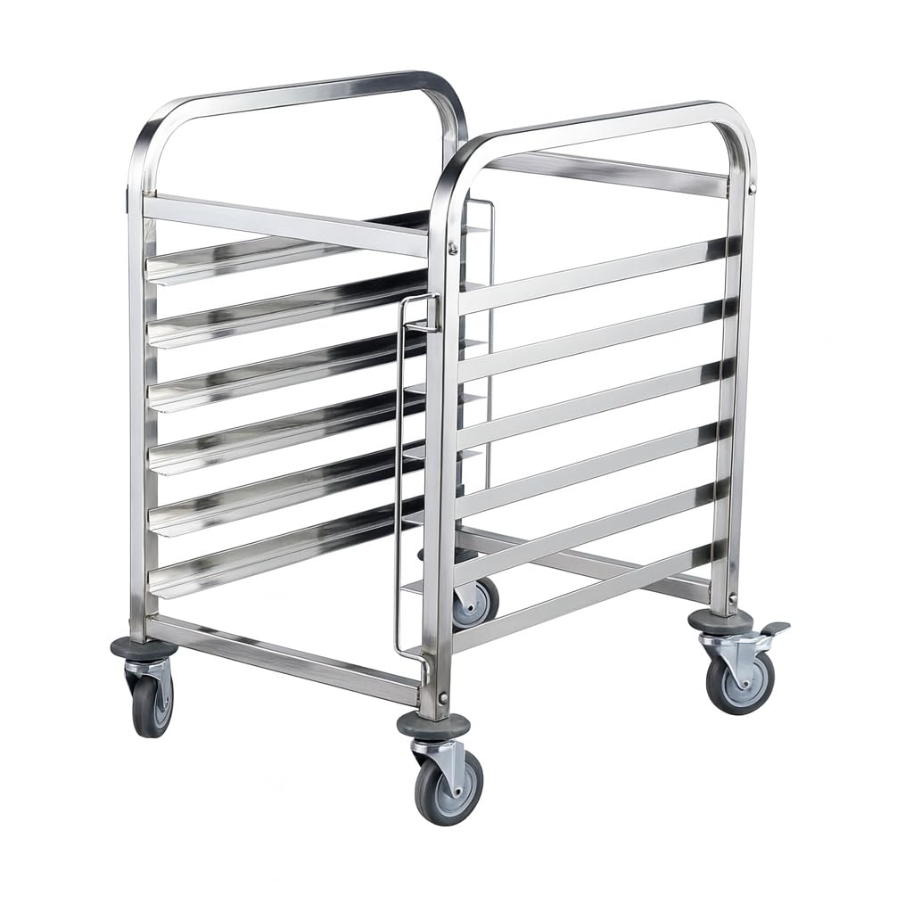 Échelle de Transport INOX 600×400 mm - 6 Niveaux - Chariot Pâtissier - roulettes avec Freins