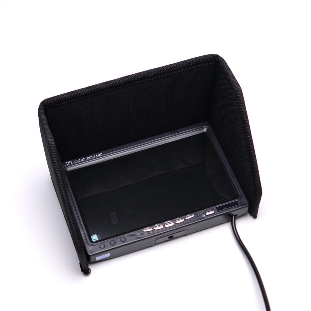 7 Inch FPV Color 1024 X 600 Monitor Video Screen Fit For RC Multicopter Frame Wireless Composite Camera(Monitor with sunhood)