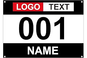 Muka Customized Running Bibs Race Competitor Numbers in Black Tyvek