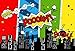 Renaiss 2.5x1.8m Comic City Super Hero Sfondo Cartoon Umorismo Astratto Supereroe Fotografia Sfondo per Boy Kid Birthday Party Banner Photo Video Shoot Studio Puntelli