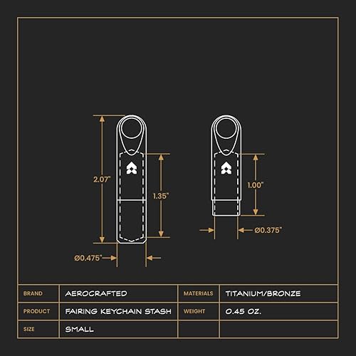 Miniatura 2 de Aerocrafted Llavero de carenado Titanio para llevar diariamente dinero en efectivo o medicamentos para viajes, fabricado en los Estados Unidos