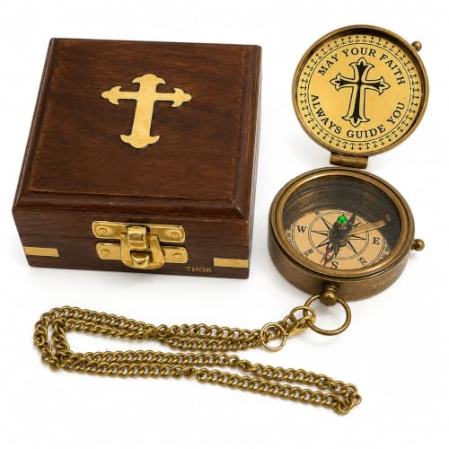 Brújula de reloj de sol grabada con caja de madera de palisandro miniatura 2