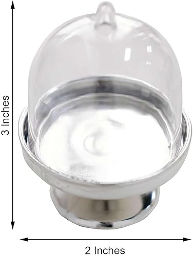 Miniatura 3 de Efavormart - Paquete de 12 soportes dorados para cupcakes de 3 pulgadas, soporte de placa de exhibición de dulces con cúpula para bodas, tarros de