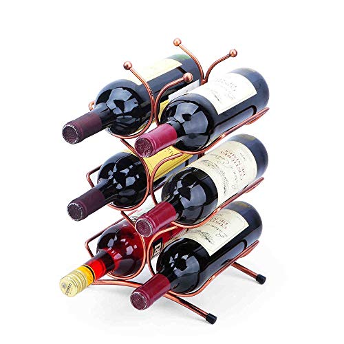 Soporte para botellas 6 posiciones color rosa 35x21x15cm miniatura 1