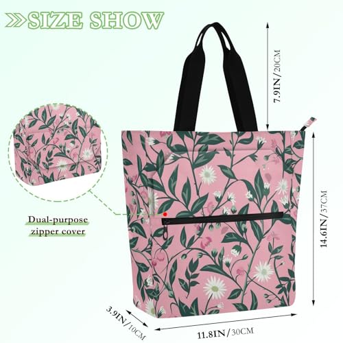 Sac fourre-tout imperméable réutilisable motif pêche William Morris - 4