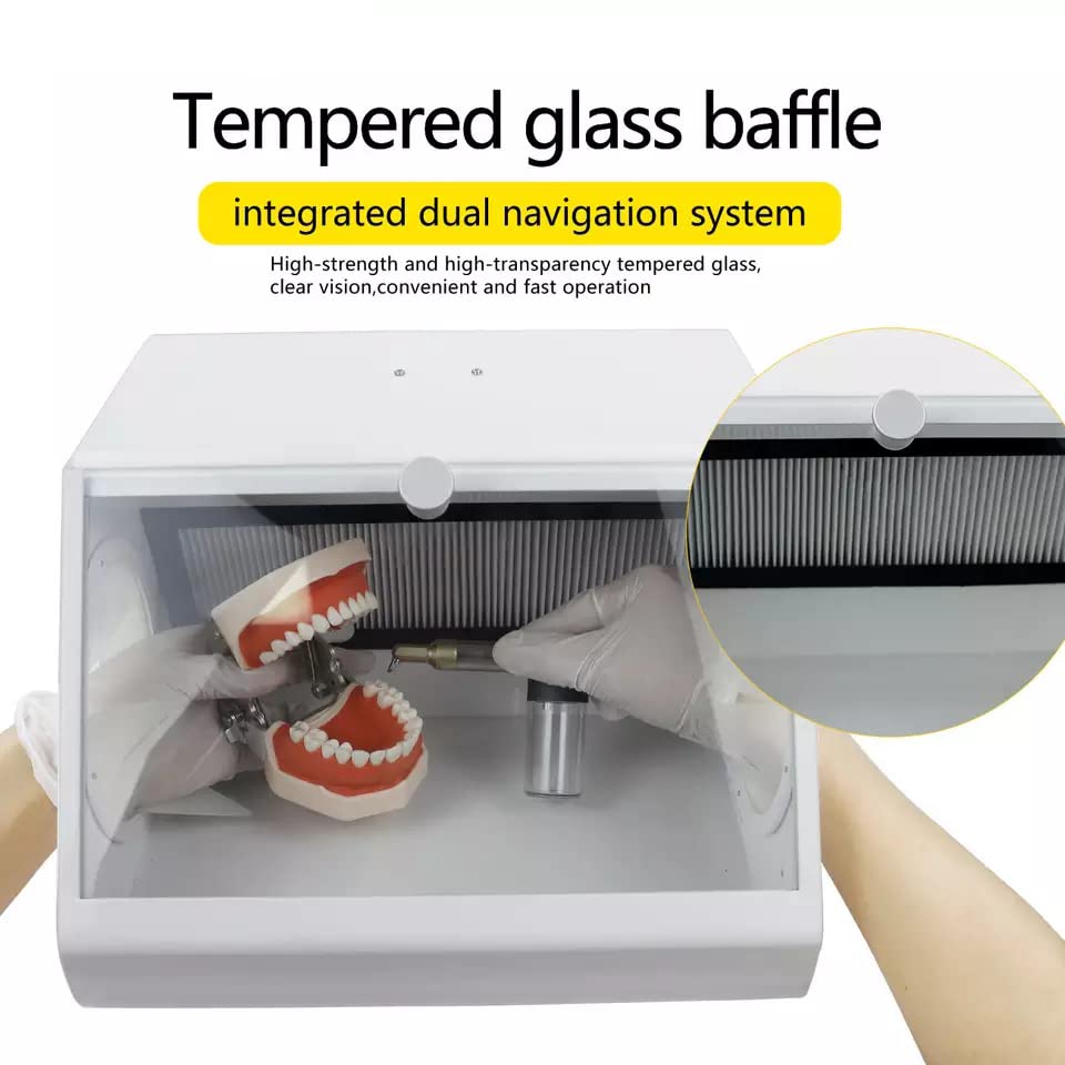 ORILAO Lab Sandblaster Dust Collector,Lab Grinding Box Lapping Protector Sandblasting Dust-proof Case with LED Light