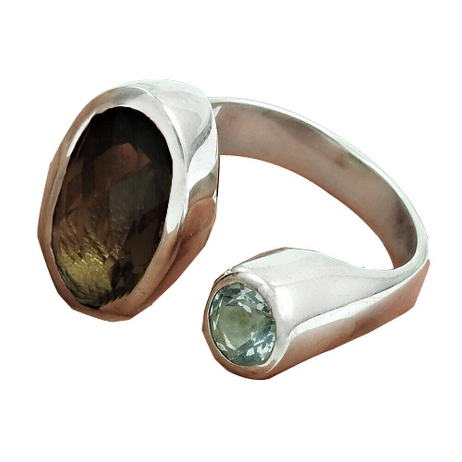 Anillo ajustable, anillo de promesa bohemio de declaración apilable de 2 piedras, regalos para mujeres, piedra natal de noviembre febrero