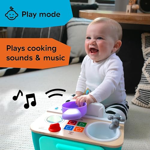 Image of Baby Einstein + Hape Magic Touch Kitchen Play Toy Cooking Stove Set with Real Sounds and Music, Fine Motor Skill Development, Ages 1, 2, 3, 4+