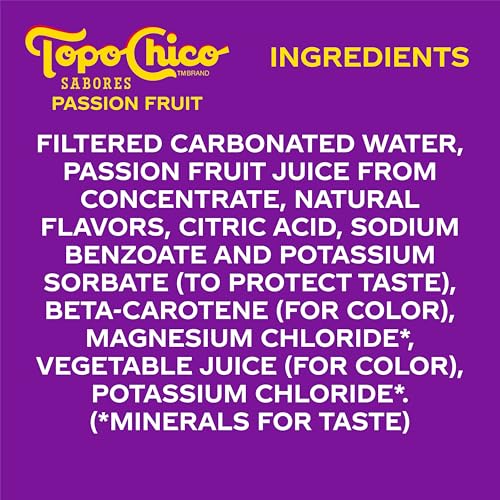 Image of Topo Chico Sabores Passionfruit Flavored Sparkling Water, 12 fl oz, 8 Pack