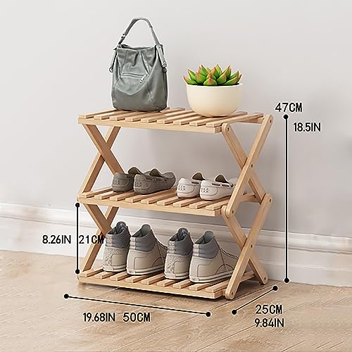 Étagère à chaussures pliable en bambou véritable sto nizer - 3