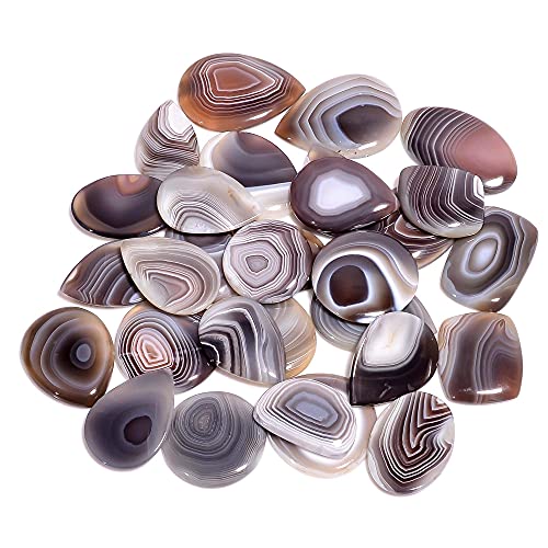 3Pcs Natural Botswana Agate Gemstone Wholesale Cabochons Lot, Jewelry Making Loose Gemstone, Polished Home Decor Specimen, Diy, Wire Wrapping, Reiki, Healing Crystals, Bulk Gemstone Deal #TOP11