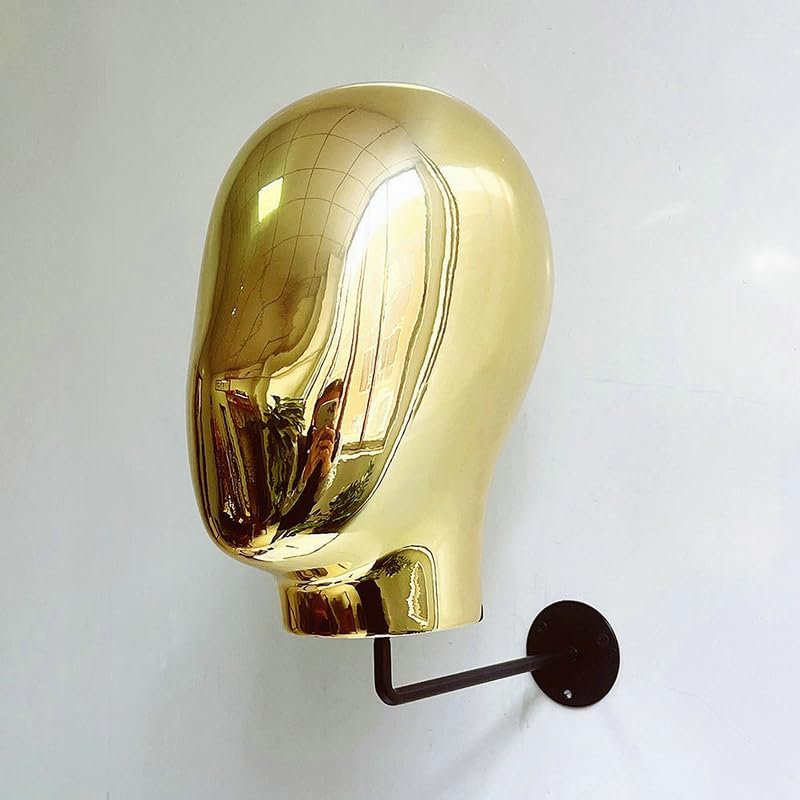 Tête de mannequin murale en métal, support de présentation design
