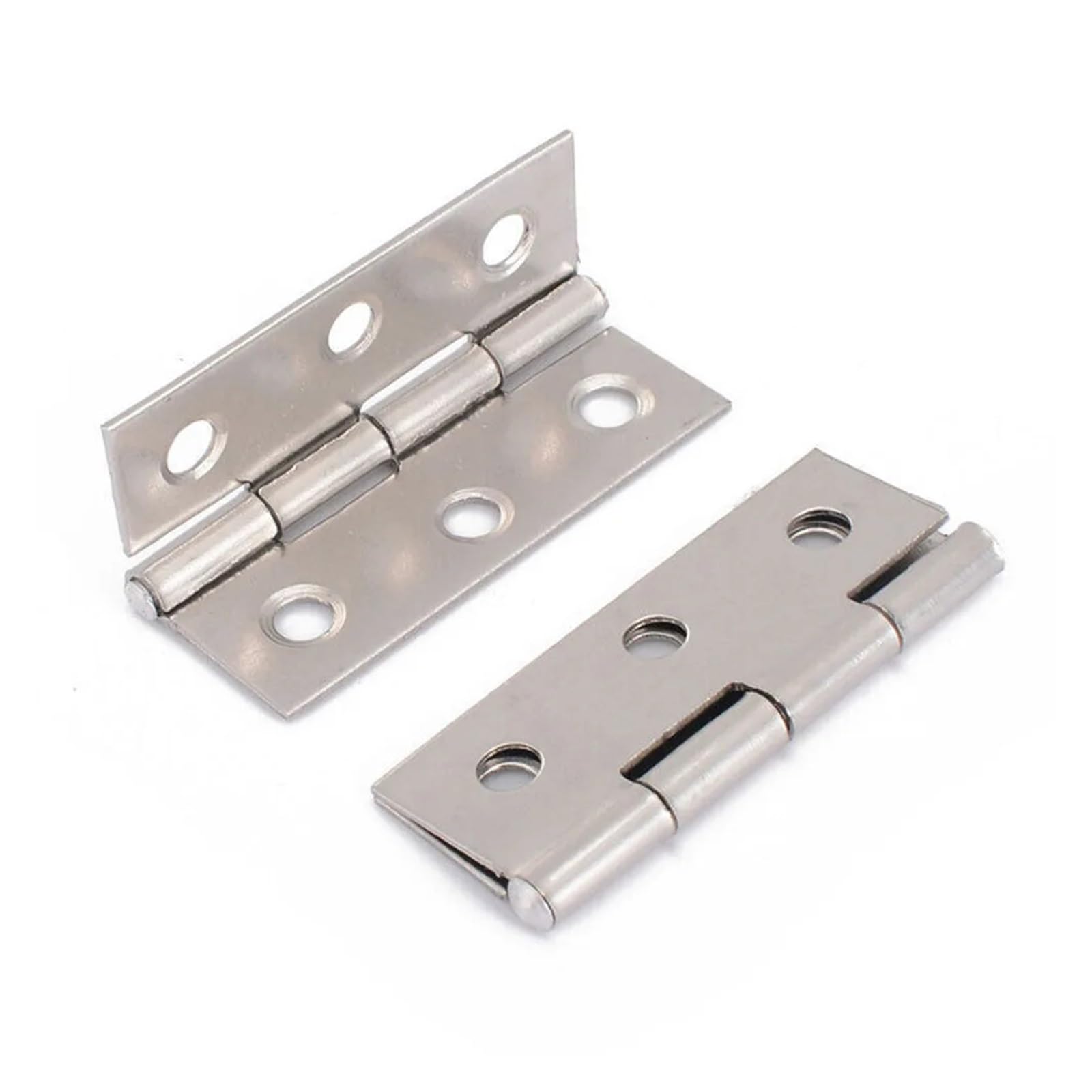 Wkfbifly One Color 10Pcs Hardware Stainless Steel Hinges Door Connector Drawer 6 Mounting Holes For Furniture Bookcase Window Cabinet Fitting