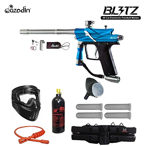 Maddog Azodin Blitz 3 Silver Paintball Gun Package - Blue