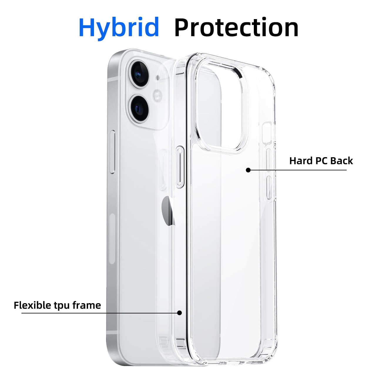 tigratigro Cover per iPhone 12/iPhone 12 Pro 6.1 Pollici, Anti Ingiallimento,Custodia con Assorbimento degli Urti e Anti-Graffio,Struttura Protettiva Antiscivolo, Classico Stile Cover Trasparente