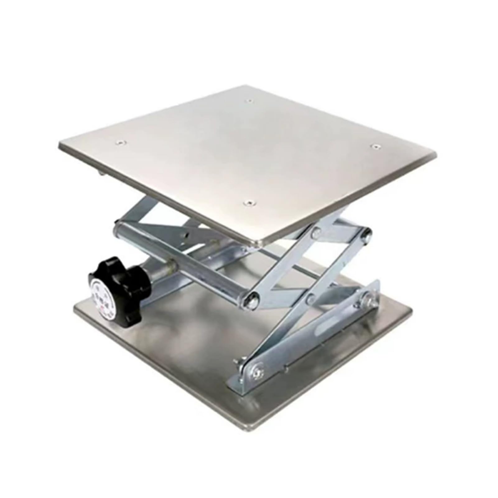 Soporte De Gato Laboratorio Acero Inoxidable, Plataforma | Con tapete antideslizante, rango de altura de elevación expandible 50-460 mm, peso máximo de soporte 25 kg(250x250mm)