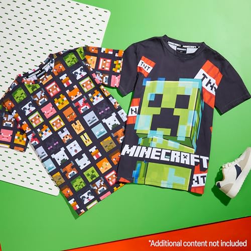 Minecraft Boys Crew Neck T-Shirts, Soft Breathable Material Pack of 2 Boys Gifts2