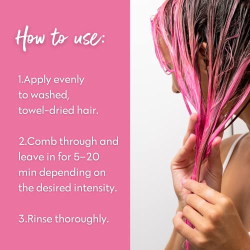 Image of Four Reasons Color Mask INTENSE Pink (27 Colors) - Color Depositing Conditioner - Semi Permanent Hot Pink Hair Dye for Lightened and Colored Hair - 100% Vegan, 6.76 fl oz