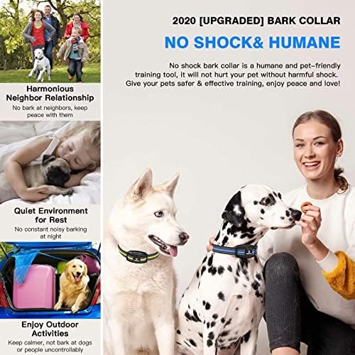 Laptom Pro 2 Pack Smart Dog Bark Collar - 5 Adjustable Sensitivity/Vibration&Sound/Rechargeable/IPX7 Waterproof - No Shock Bark Control Training Collar for Small Medium Large Dog (V1)