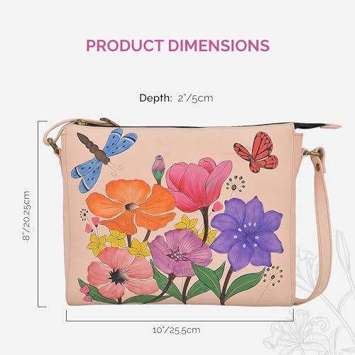 Image of Anna by Anuschka Women's Hand-painted Women's Genuine Leather Slim Medium Crossbody