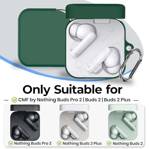 Image of Soft Silicone Case Cover for CMF by Nothing Buds Pro 2 | Buds 2 | Buds 2 Plus (Green)