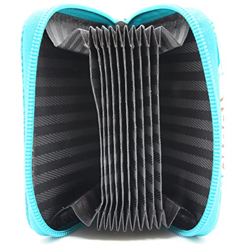 Western Style Butterfly Credit Card Wallet Leather Zipper Card Case Holder for Women Small Wristlet Mini Slim Compact Size4