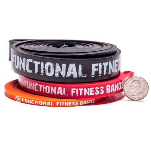 Functional Fitness Pull Up Assist Resistance Bands | Heavy Duty Loop Exercise Bands for Powerlifting, Mobility, and Stretching | Travel Friendly Resistance Bands for Workout | Combo Pack of 3